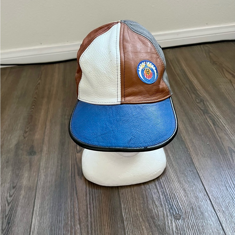 Multicolor Leather Patchwork Cap - image 1